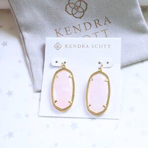 Kendra Scott Elle Drop Earrings in Gold Rose Quartz